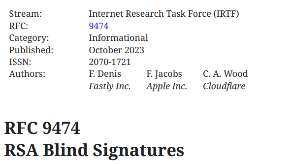 RSA Blind Signatures